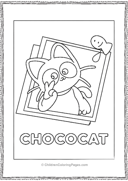 Chococat Peeking Out Of Window Free PDF Printable