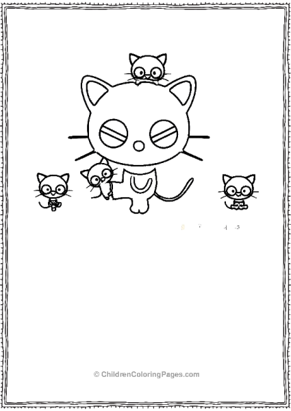 Chococat Surrounded By Other Cats Free PDF Printable