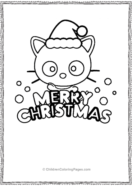 Chococat Wearing A Christmas Hat Free PDF Printable