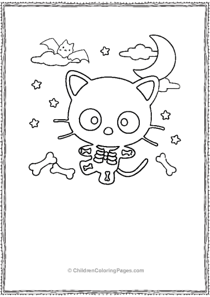 Chococat Wearing Skeleton Suit Free PDF Printable