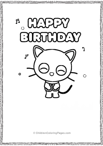 Chococat Wishing Happy Birthday Free PDF Printable