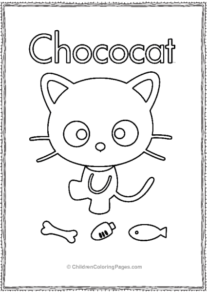 Chococat With Fish And Bone Free PDF Printable