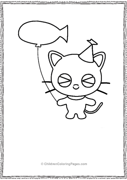 Chococat With Fish Kite Free PDF Printable