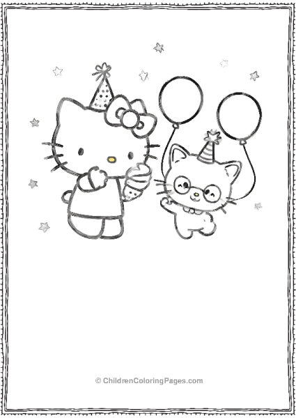 Chococat With Hello Kitty Free PDF Printable