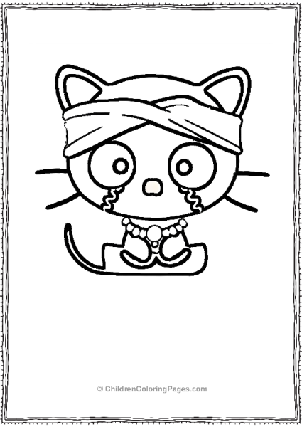 Chococat With Styled Bandage On Head Free PDF Printable