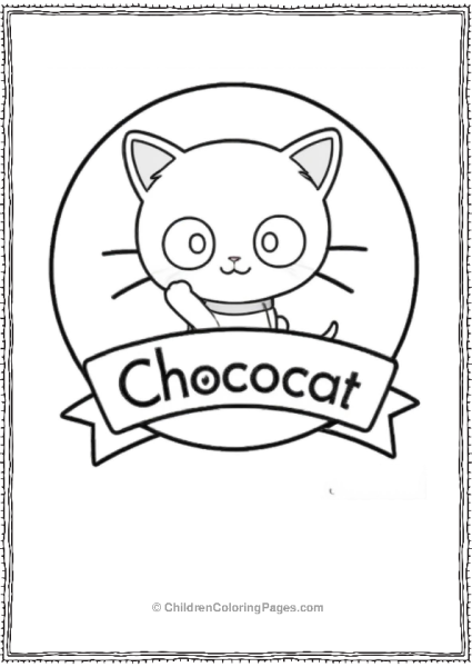 Chococat Written With Chococat Waving In The Background Free PDF Printable