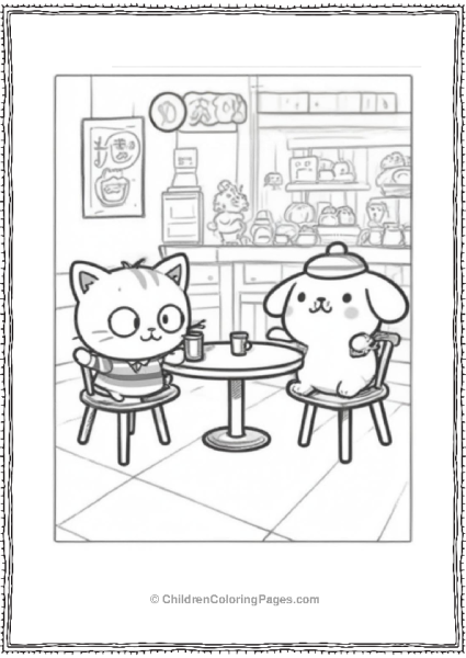 Chococst Sitting In A Cafe Free PDF Printable