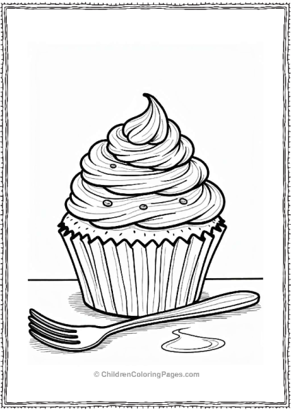 Chocolate Vanilla Cupcake With Caramel Drizzle Free PDF Printable