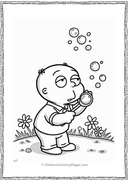 Chris Blowing Bubbles In A Colorful Scene Free PDF Printable