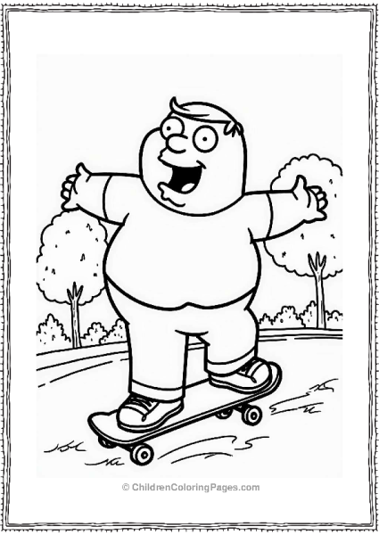 Chris Griffin Skateboarding In The Park Free PDF Printable