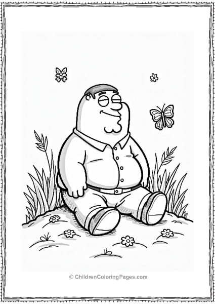 Chris On A Grassy Hill With Finger Paintings Free PDF Printable