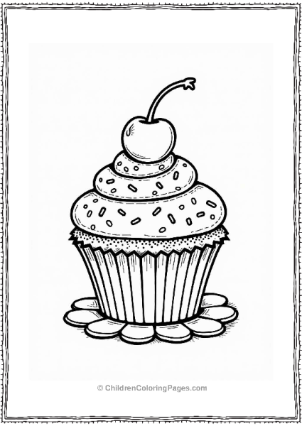 Classic Cupcake With Cherry Free PDF Printable