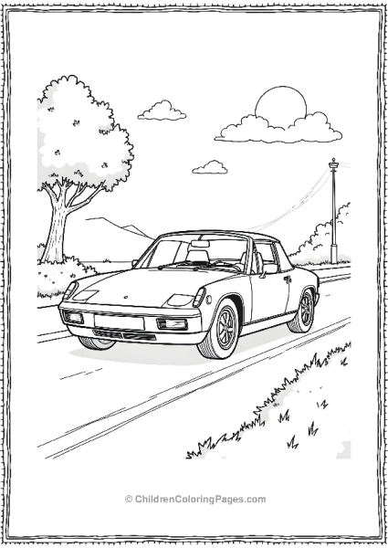 Classic Porsche 914 Cruising On A Sunny Day Free PDF Printable