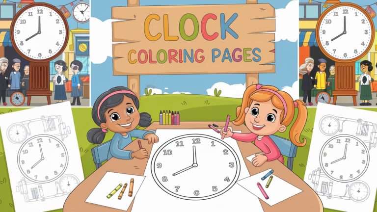 Clock Coloring Pages