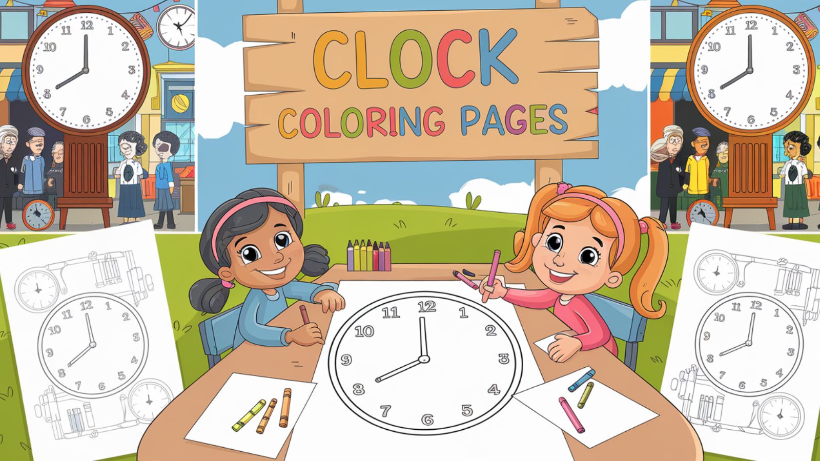 Clock Coloring Pages – Download Free PDF Printables 🕑⏲