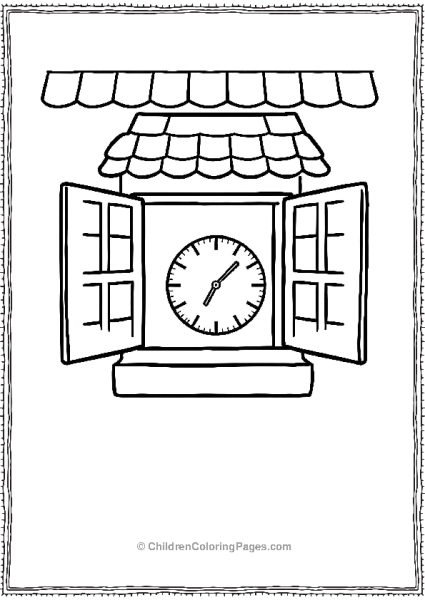 Clock In A House Window Free PDF Printable