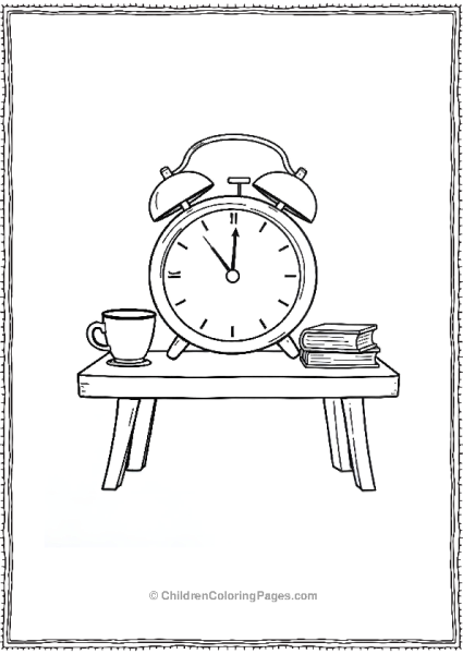 Clock On A Table With Minimal Background Free PDF Printable