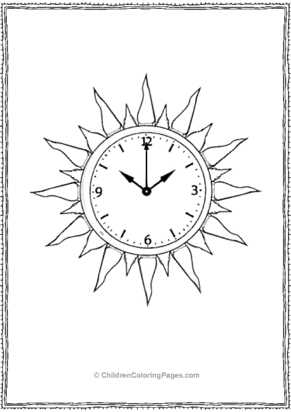 Clock Shaped Like A Sun Free PDF Printable