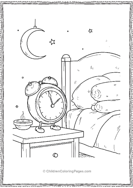 Clocky The Clock On A Nightstand Free PDF Printable