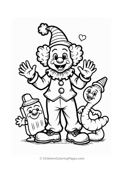 Clown And Candy Friends Free PDF Printable