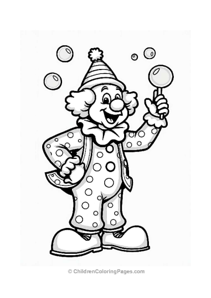 Clown Blowing Bubbles Free PDF Printable