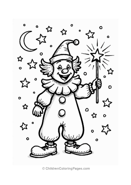 Clown Casting A Spell Under The Moon Free PDF Printable