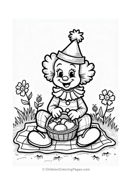 Clown Enjoying A Picnic Free PDF Printable