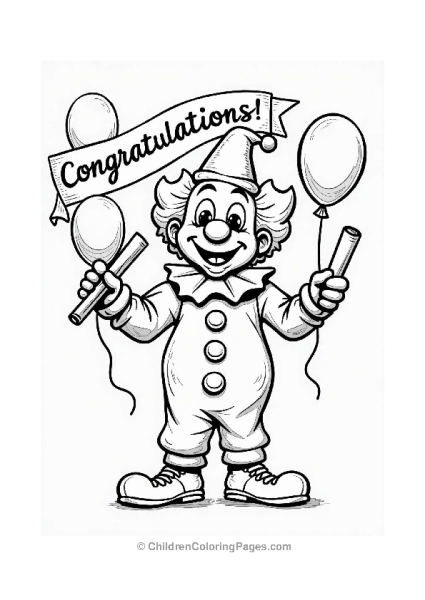 Clown Hosting Graduation Party Free PDF Printable