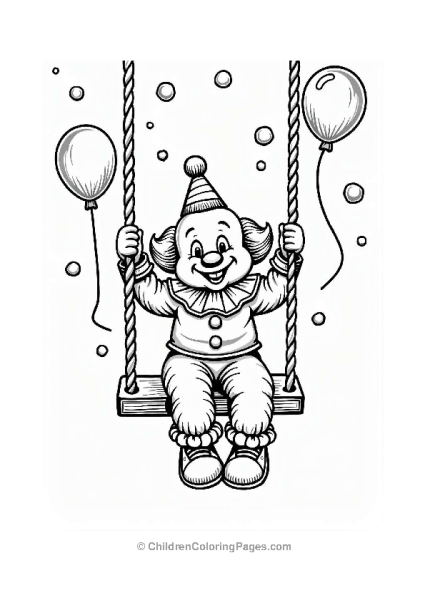 Clown On A Candy Swing Free PDF Printable