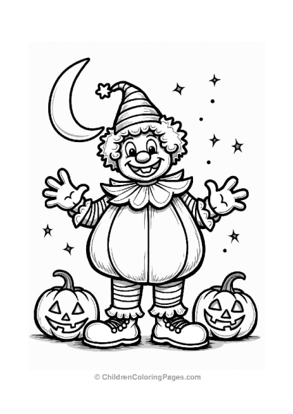 Clown On Halloween Night Free PDF Printable