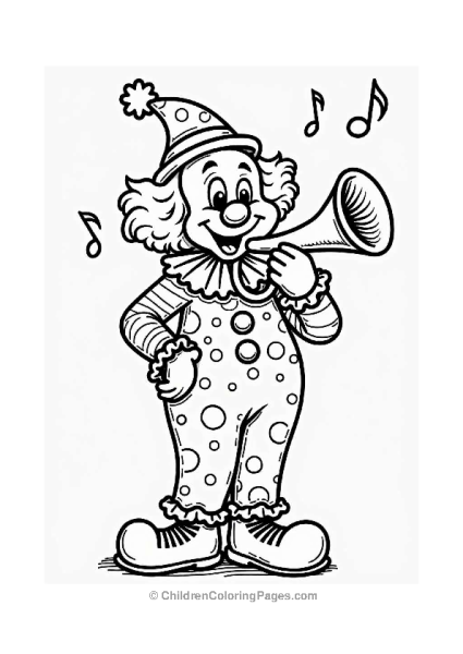 Clown Playing A Horn Free PDF Printable