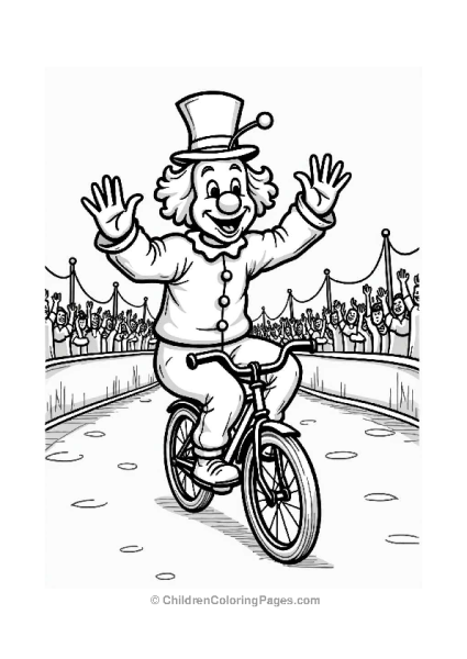 Clown Riding A Bicycle Free PDF Printable