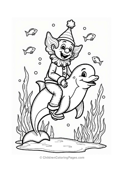 Clown Riding A Dolphin Free PDF Printable