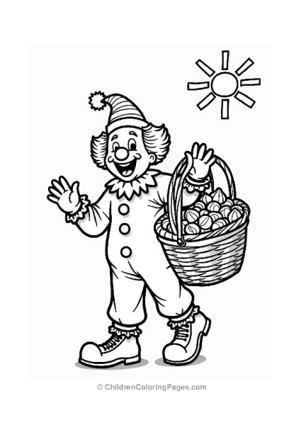 Clown With A Candy Basket Free PDF Printable