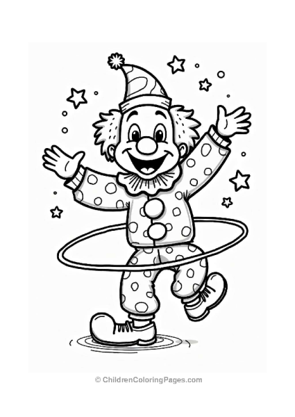 Clown With A Hula Hoop Free PDF Printable