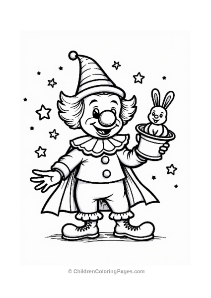 Clown With A Magic Hat Free PDF Printable