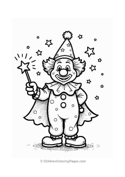 Clown With A Magic Wand Free PDF Printable