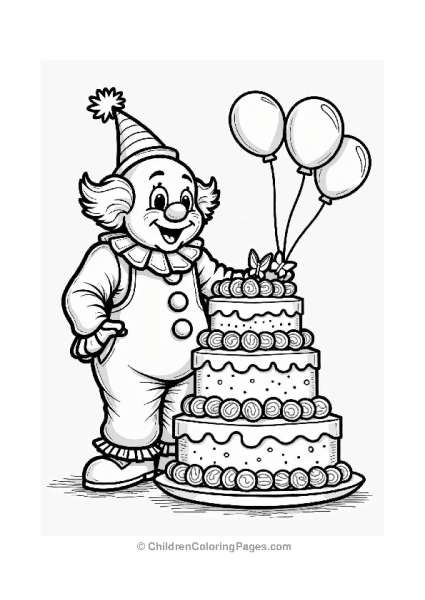 Clown With Candy Cake Free PDF Printable