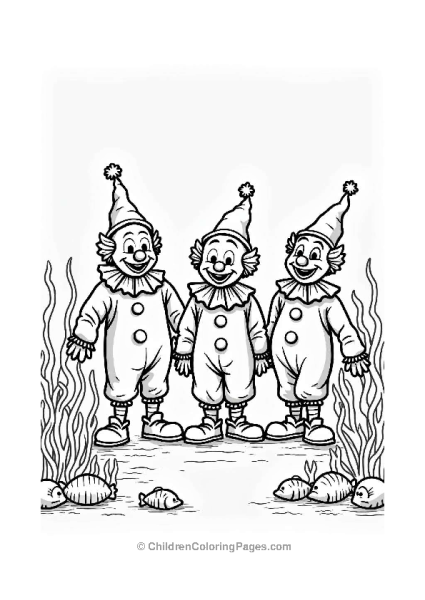 Clowns Performing Underwater Free PDF Printable