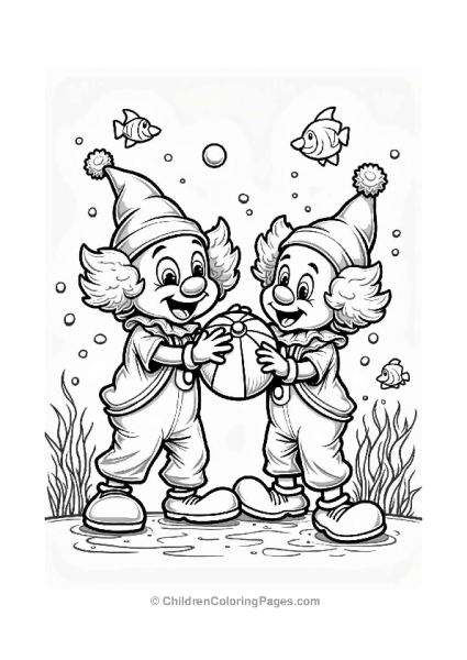 Clowns Playing Underwater Catch Free PDF Printable