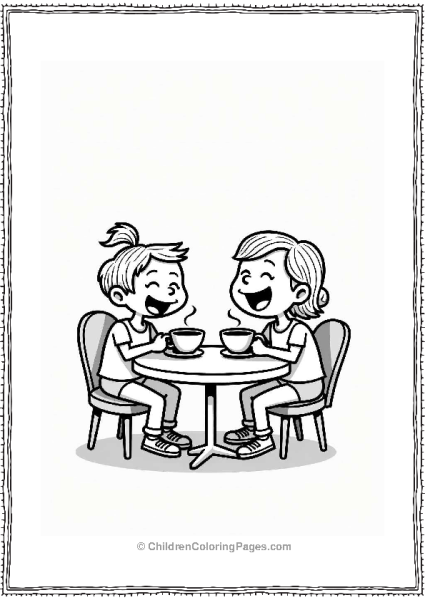 Coffee And Friends At A Cafe Free PDF Printable