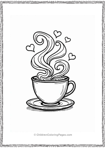 Coffee Cup With Latte Art Free PDF Printable