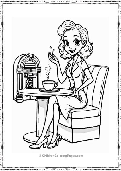 Coffee In A 1950s Diner Free PDF Printable