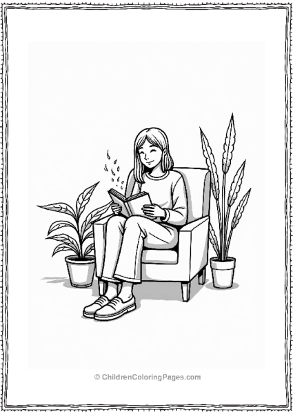 Coffee Lover Reading In An Armchair Free PDF Printable