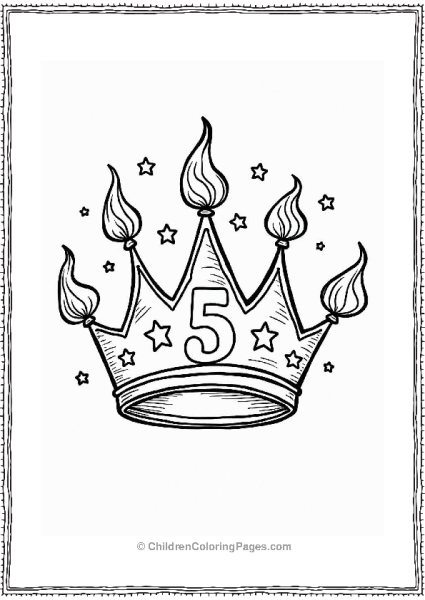 Colorful Birthday Crown With Number 5 Free PDF Printable