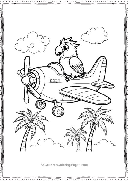 Colorful Parrot Piloting A Plane Free PDF Printable