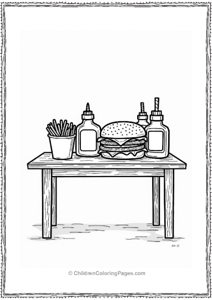 Condiment Station With Fries Free PDF Printable