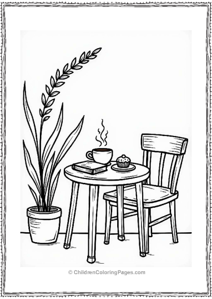 Cozy Coffee Corner With Muffin And Book Free PDF Printable