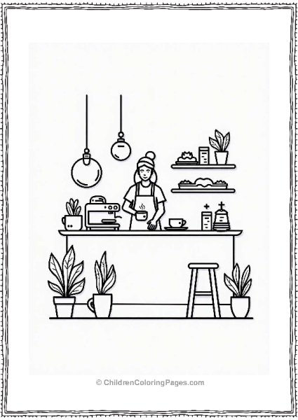 Cozy Coffee Shop Scene Free PDF Printable