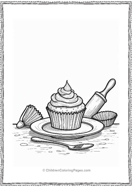 Cozy Kitchen Cupcake Scene Free PDF Printable